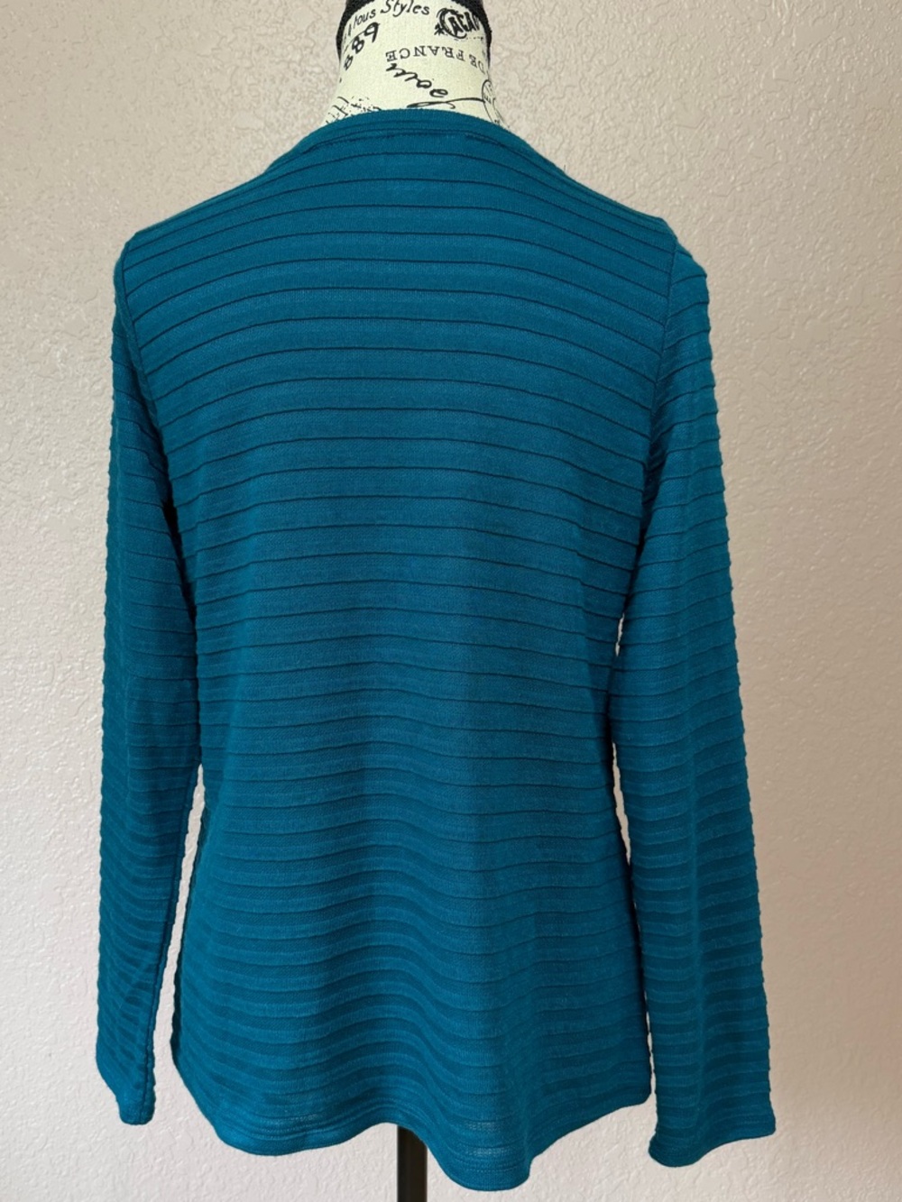 Liz Claiborne Teal Ribbed Sweater - Picture 3 of 7